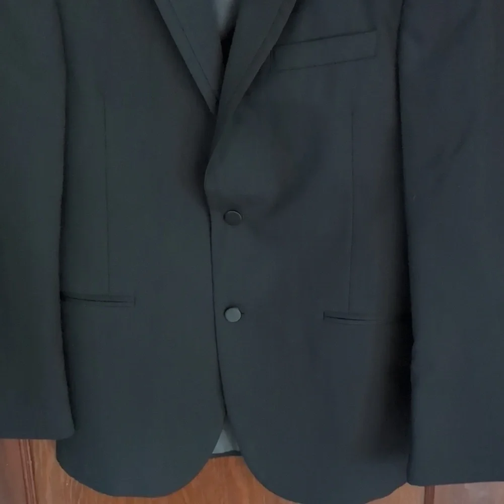 Chaps Est. 1978 Black Formal Suit Two Button Wool Jacket Size Men's 39R